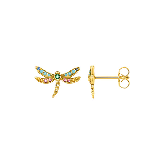 Dragonfly Golden Stud Earrings