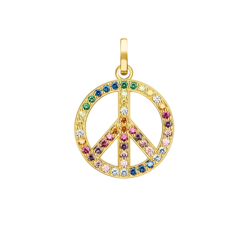 Gold Plated Rainbow Peace Pendant