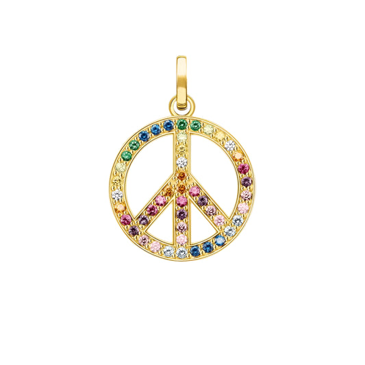 Gold Plated Rainbow Peace Pendant