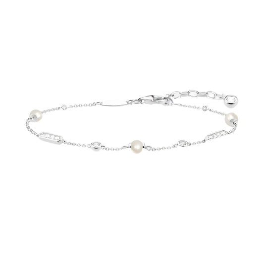 Freshwater Pearl and White Stone