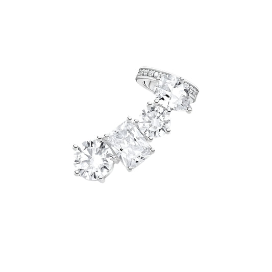 Ear Stud Climber Style with White Zircon