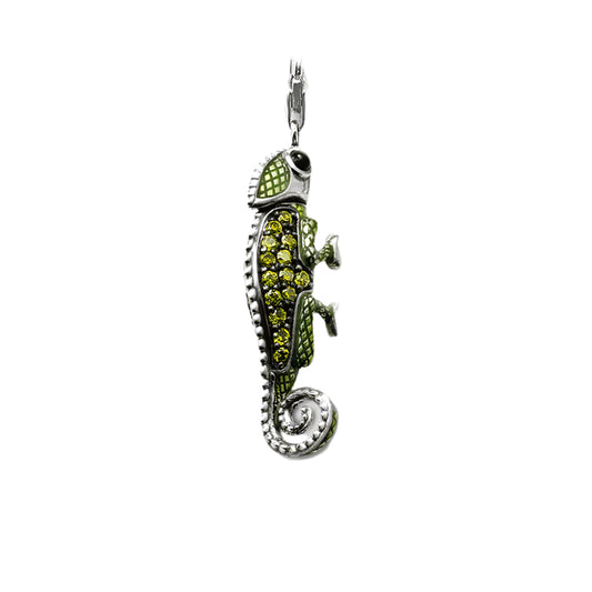 Pirate Green Lizard Chameleon Charm