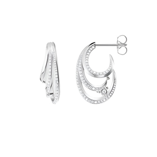Earrings Wave With White Stones