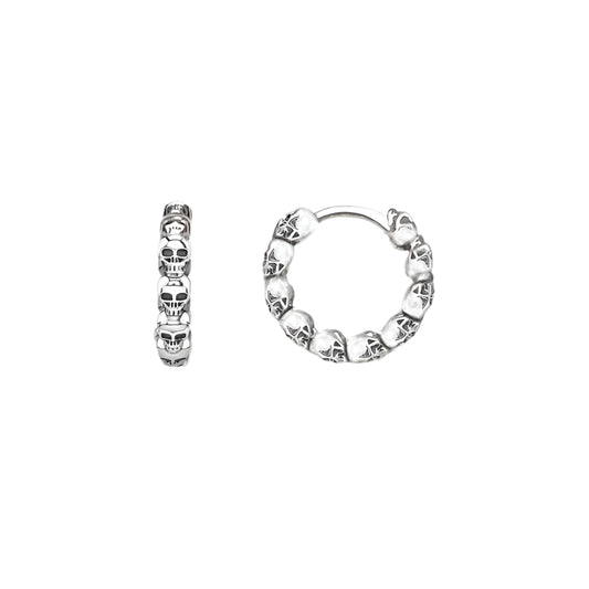 Creole Skulls Hinged Earrings