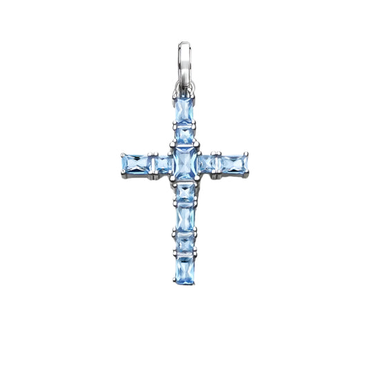 Aquamarine Stones Cross