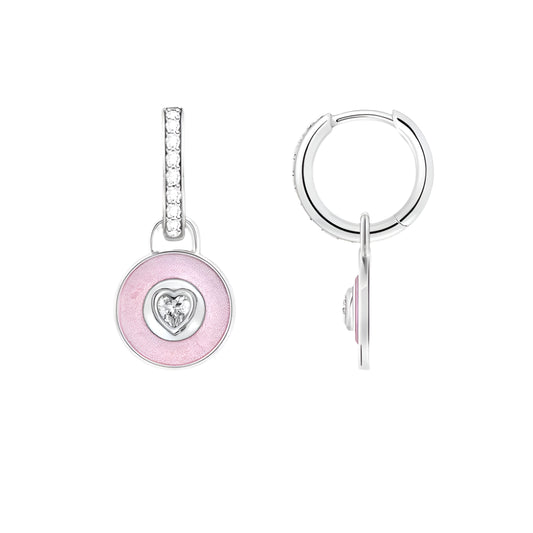 Hoop Earring Pink Heart