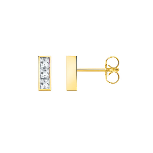 Earrings Geometric White Stone