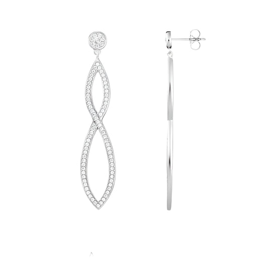 Drop Earring Eternity White Stone