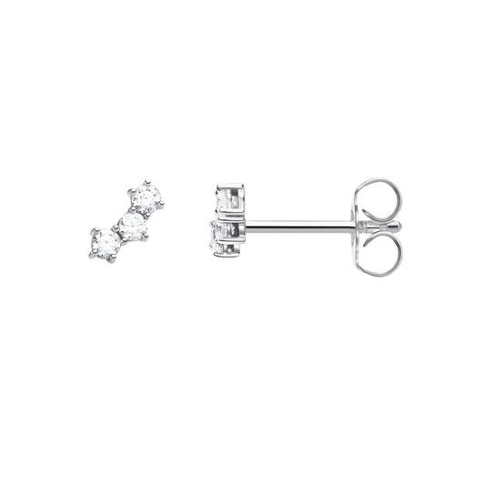 Dazzling White Zircon Ear Studs