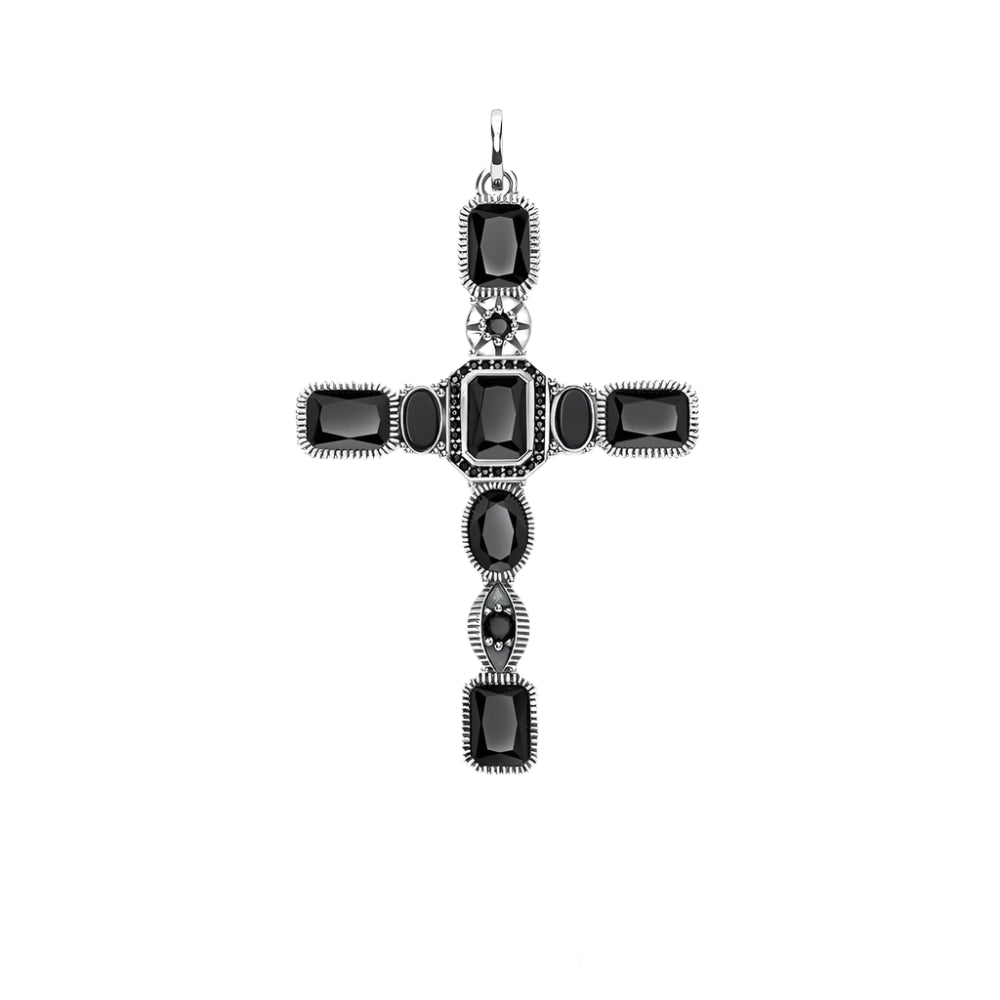 Cross Black Stone Pendant