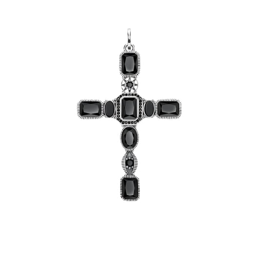 Cross Black Stone Pendant
