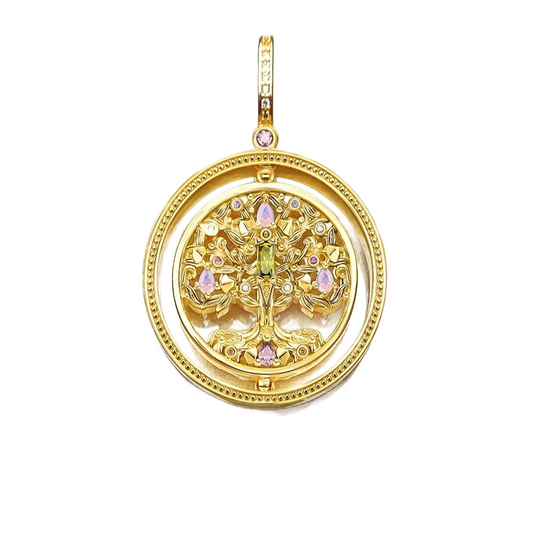 Tree - Oval Plated Gold Gem